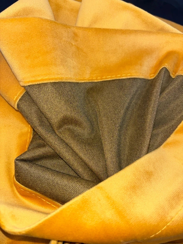 Luxury Mustard yellow Velvet Curtains 90Wx90L inches x 2 panels rrp£59