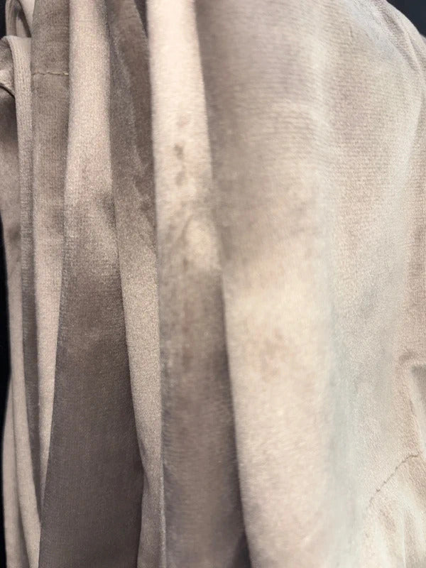 Mink Velvet Pencil pleat Curtains 52Wx84L inches x 2 panels