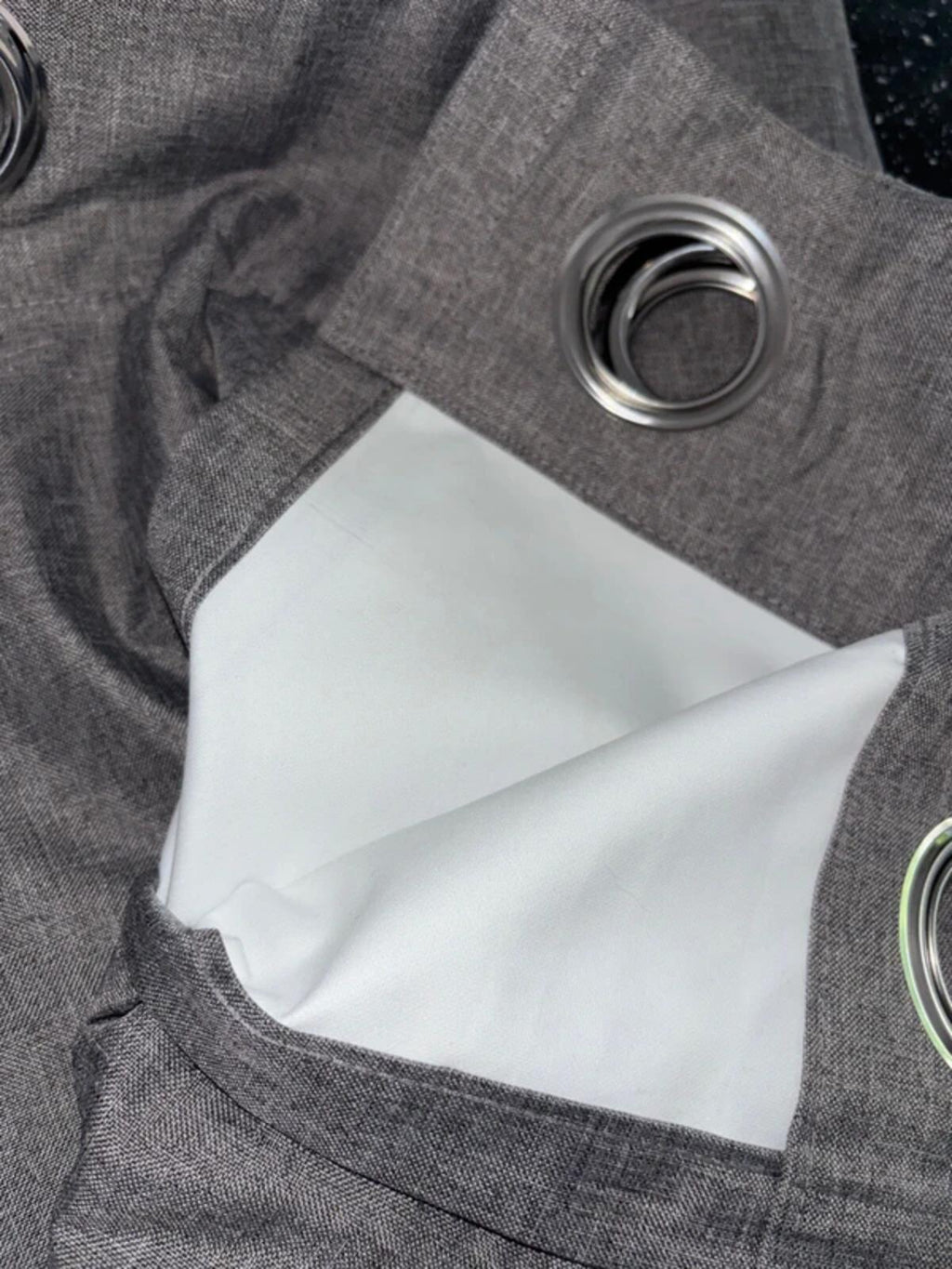 Linen look Flint Grey Blackout Curtains 46Wx72L 2 panels
