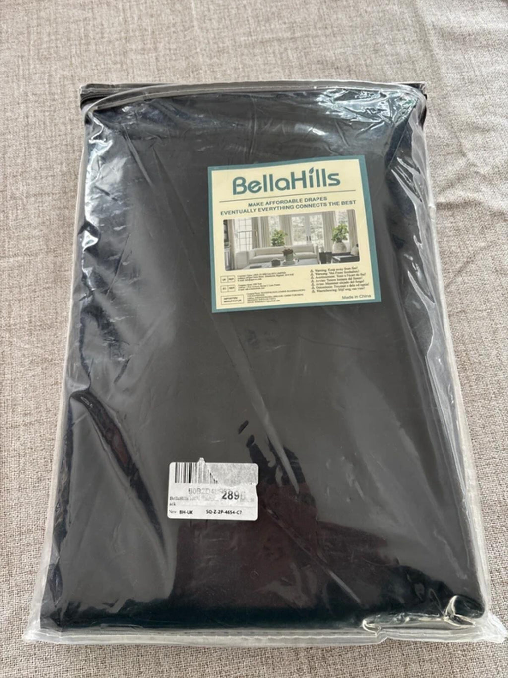 BellaHills 100% Blackout Curtains Pencil Pleat Bkack 46Wx54L 2 panels