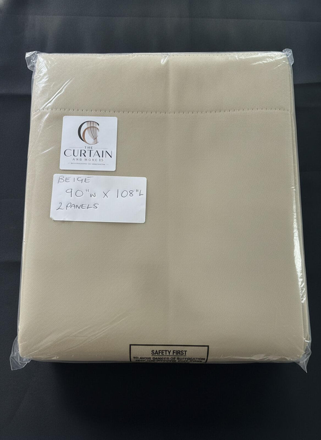 Beige Pencil Pleat Curtains 90Wx108L inches x 2 panels