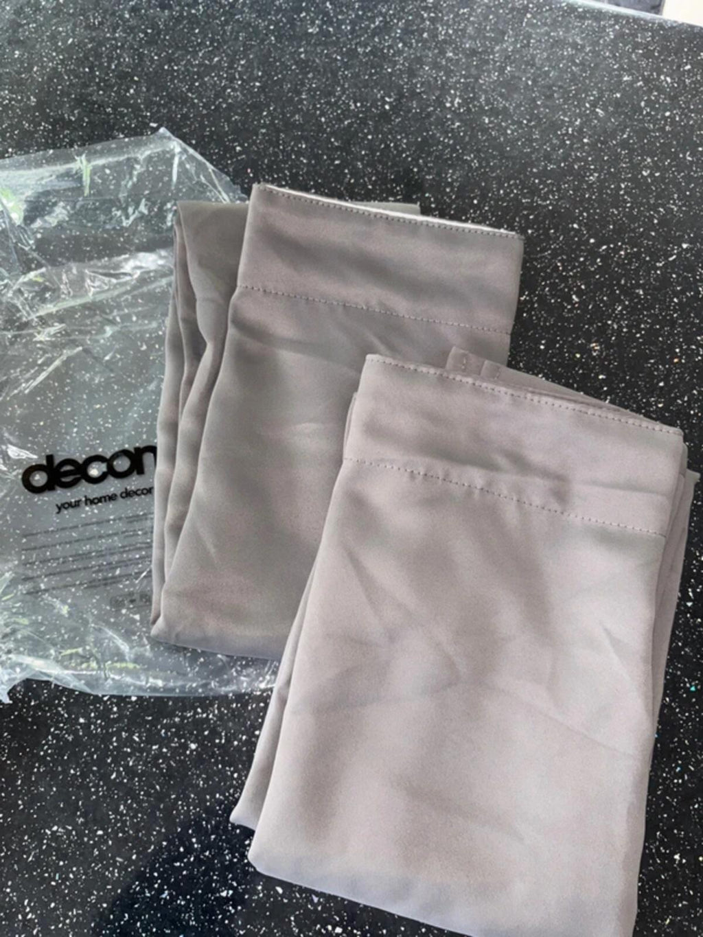 Pair of Grey pencil pleat blackout Curtains 46x54L inches