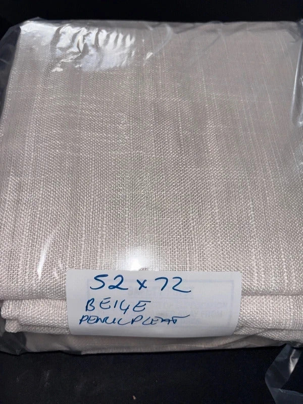 Rustic Linen look Light filtering Curtains 2 Panels both 52Wx72L Pencil pleat