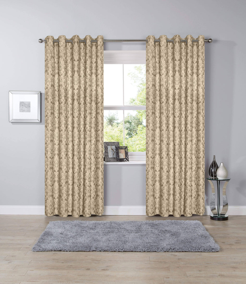 OLIVIA ROCCO Savoy Woven Jacquard Curtains: DUCKEGG / 66” x 90”