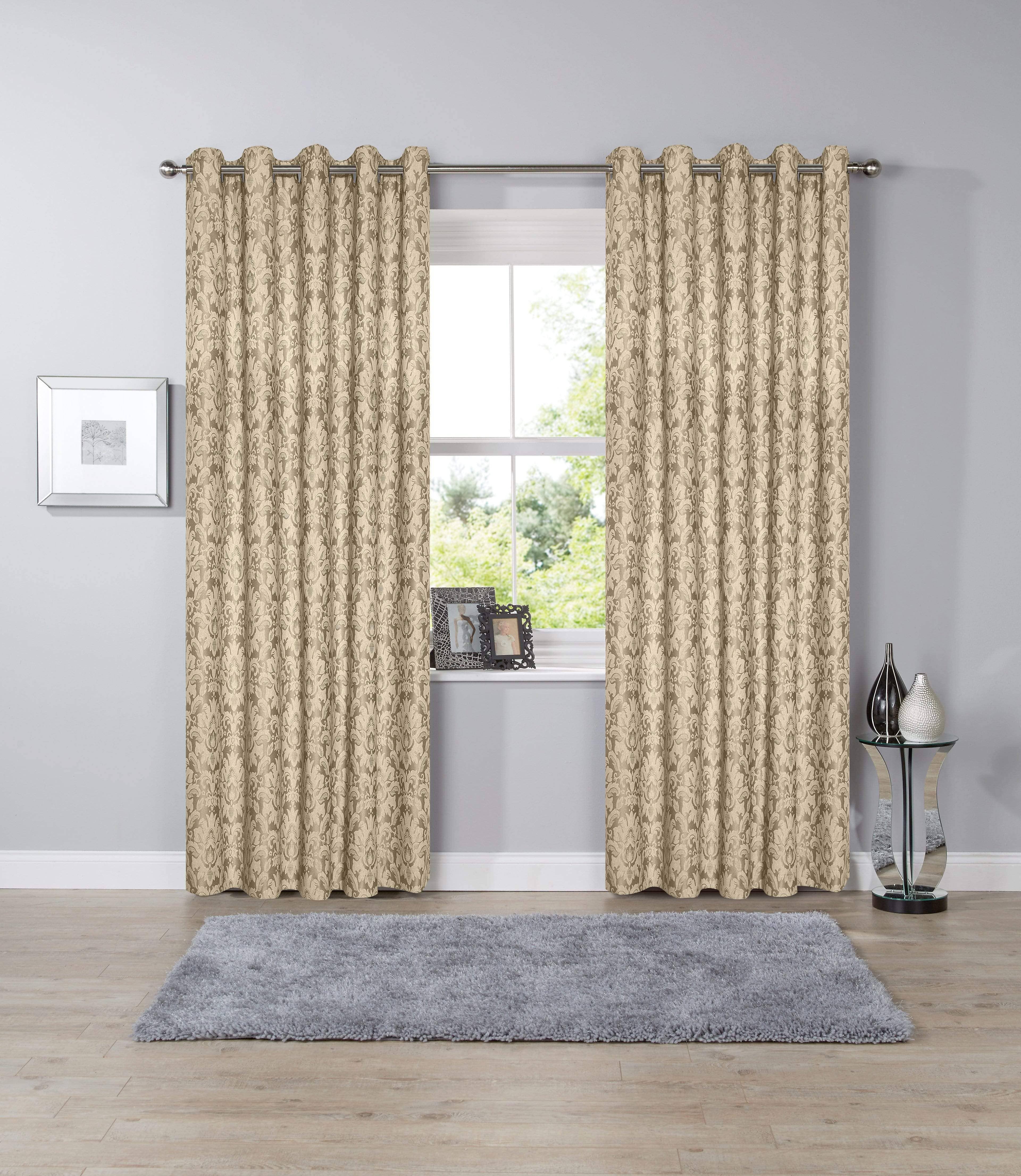 OLIVIA ROCCO Savoy Woven Jacquard Curtains: DUCKEGG / 66” x 90”