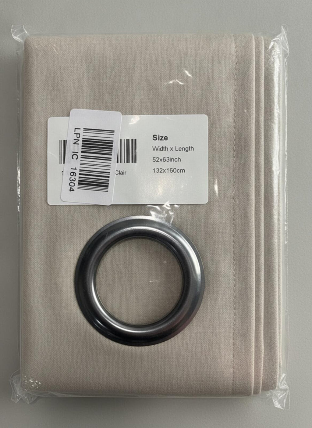 Pair of cream blackout thermal curtains 52W x 63L inches