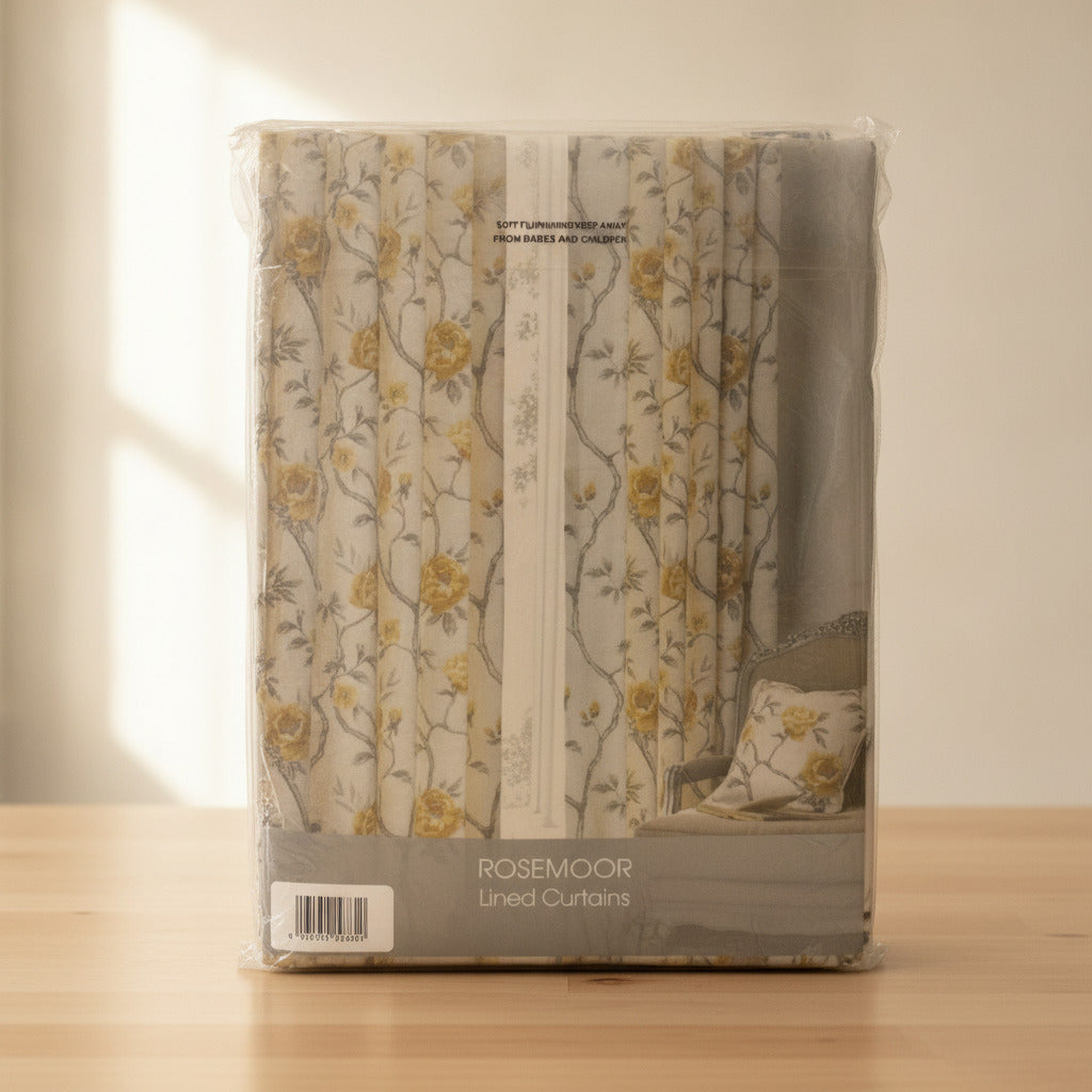 Rosemoor Ochre Eyelet Curtains 90W x 54L inches