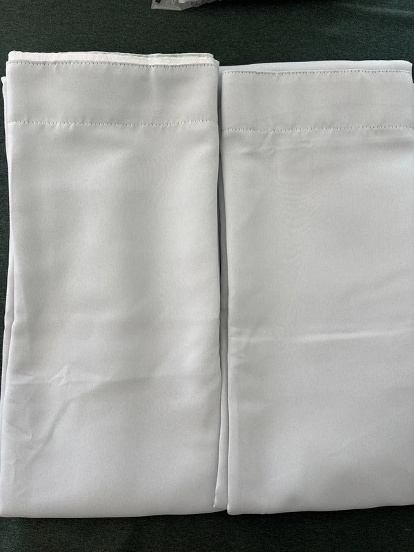 Super soft Silver White Grey pencil pleat Curtains 90Wx90L inches 1 pair rrp£60