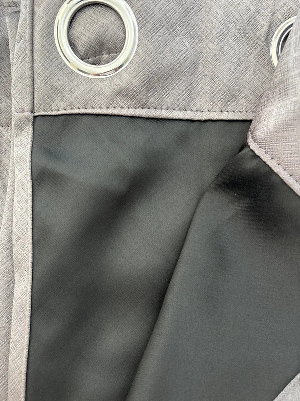 Grey Lux fabric Blackout Curtains 52Wx84L