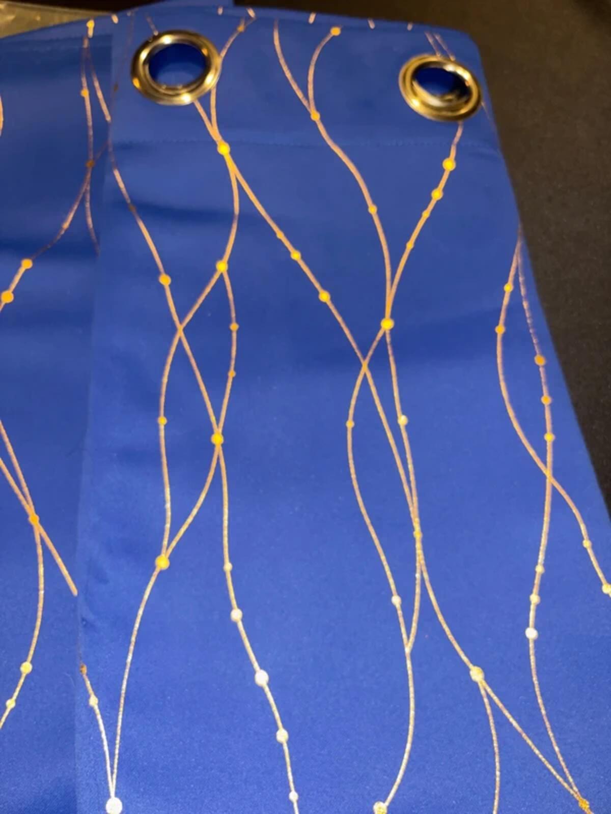 Pair of Royal blue with Gold foil detail each panel 55W x70 L