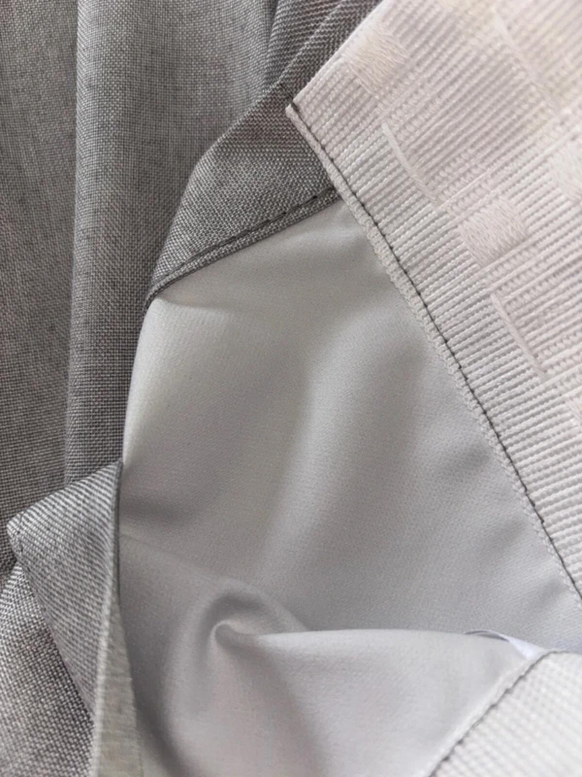 Faux linen Dove Grey pencil pleat Blackout Curtains 46Wx54L 2 panels