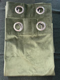 Olive Green Velvet Curtains 46Wx54L inches x2