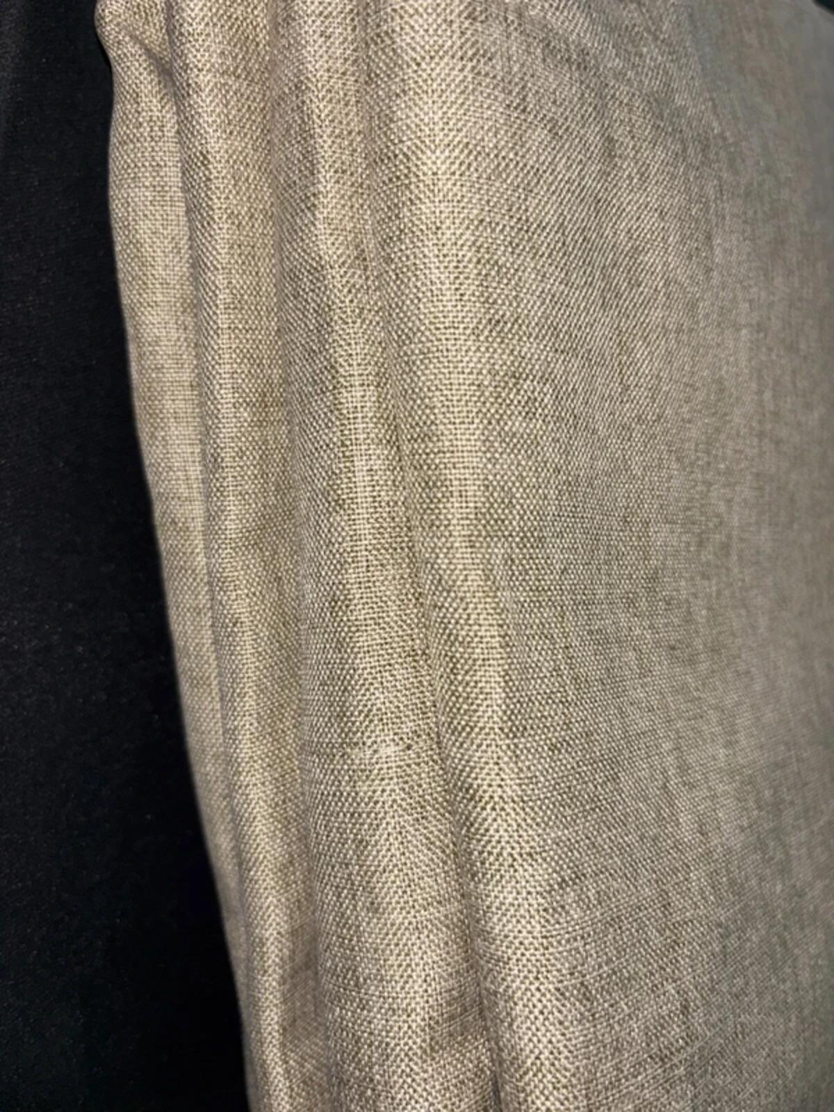 Faux Linen pencil pleat Curtains in Beige W52 x L63 Inch Two Panels 💯 Blackout