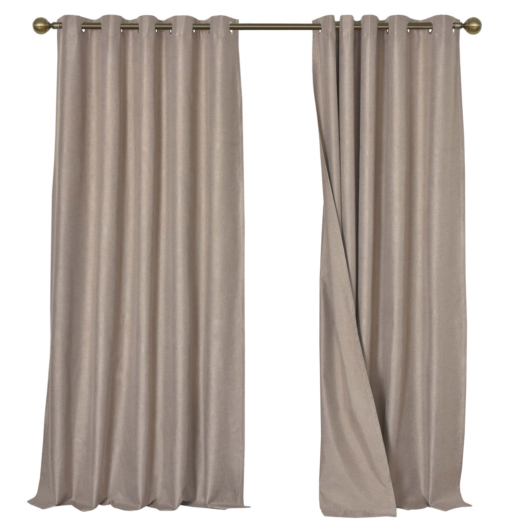 OLIVIA ROCCO Blackout Linen Eyelet Curtains: NATURAL / 90" (WIDTH) x 90" (DROP)