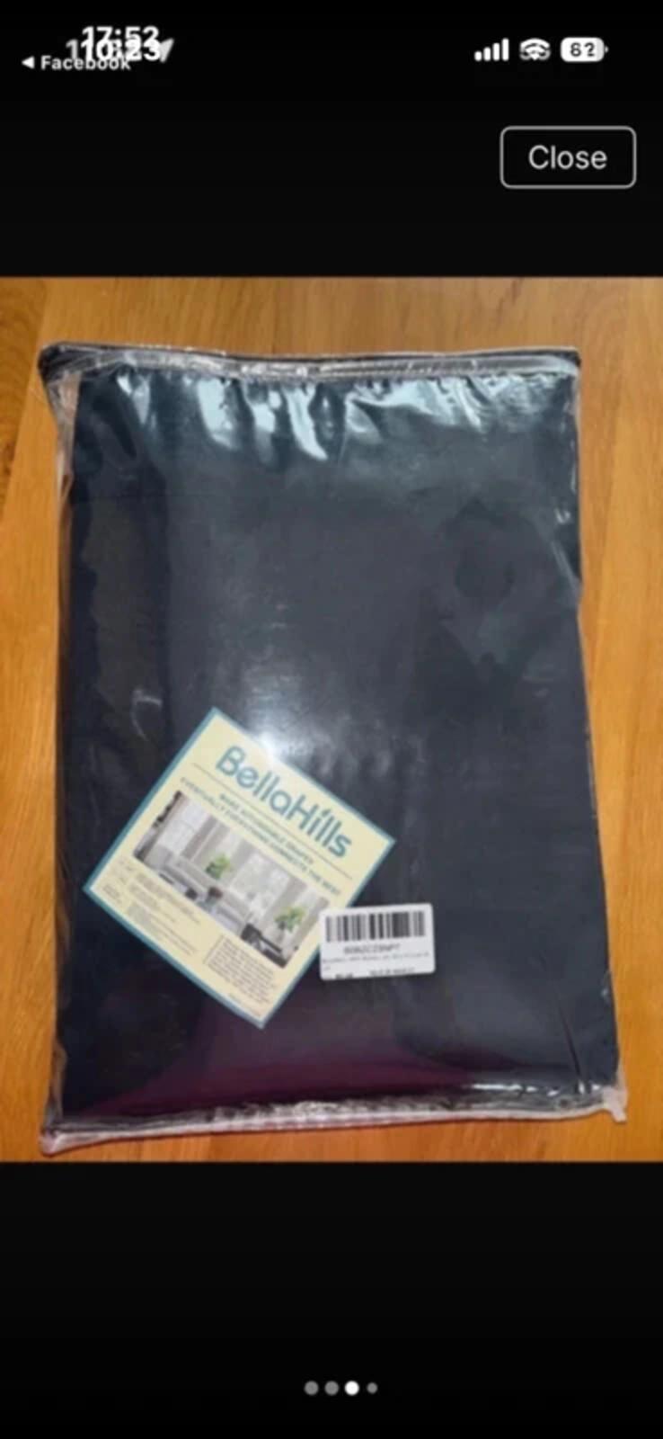 1 pair of Blackout curtains in Black 2 panels each 66Wx54L inches Pencil pleat