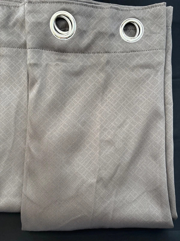 Grey Lux fabric Blackout Curtains 52Wx84L