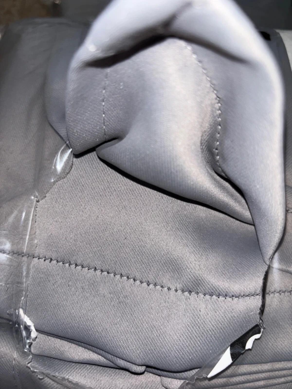 Pair of Grey Eyelet Thermal Blackout Curtains 42Wx63L