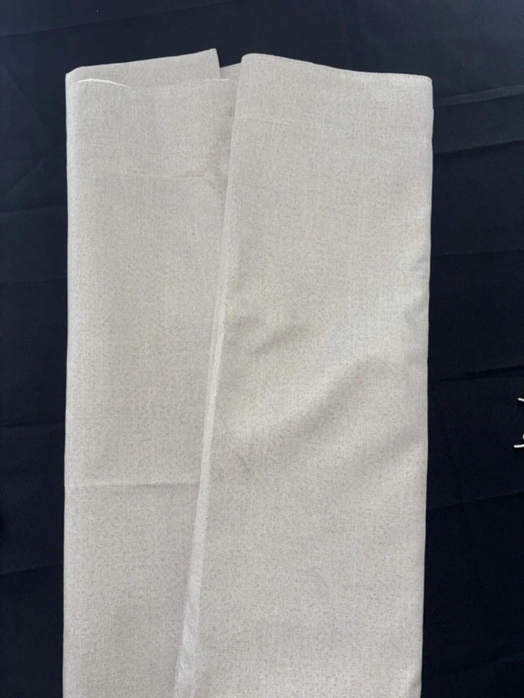 Cream Faux linen Pencil Pleat Curtains 52Wx63L