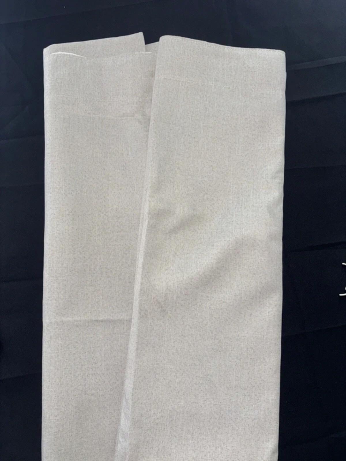 Cream Faux linen Pencil Pleat Curtains 52Wx63L