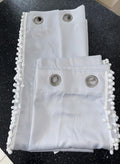 Greyish White Pom Pom Curtains 52Wx54L