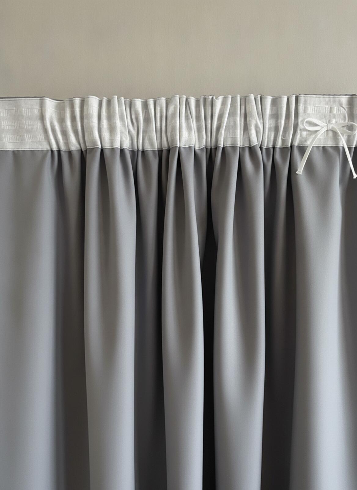 Grey Pencil pleat Curtain Panels Set - 2 Panels, 46W x 90L
