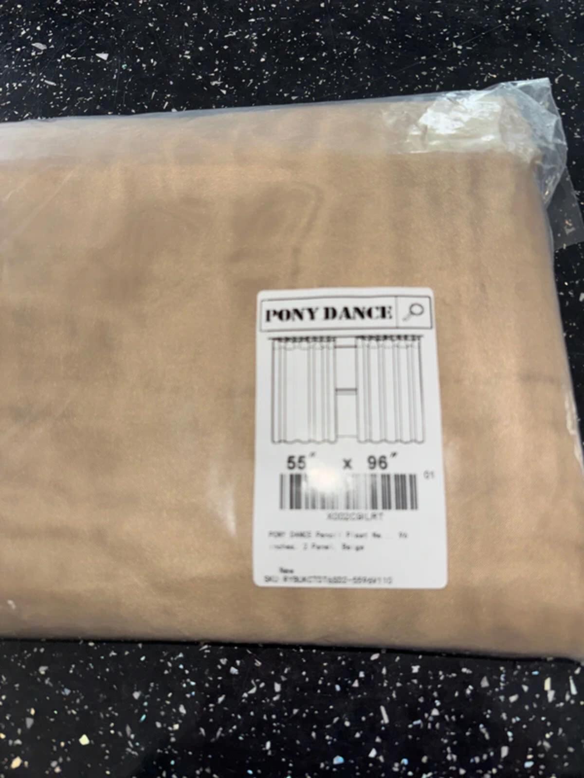 2 Voile Beige Panels each 55Wx96L inches