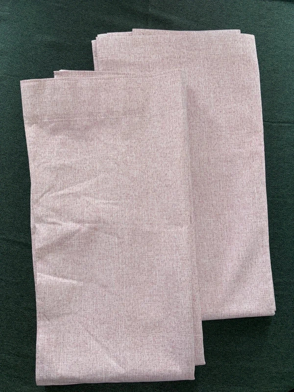 💯 Blackout Pink Linen Look Curtains W46xL90in x 2 pencil pleat
