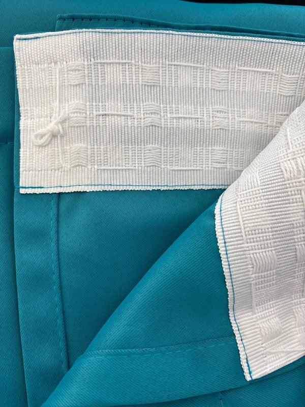 Teal Pencil Pleat curtains 66Wx90L inches - 1 pair
