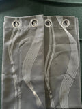 Grey Curtains with Silver wave detail 46Wx54L x 2 in inches