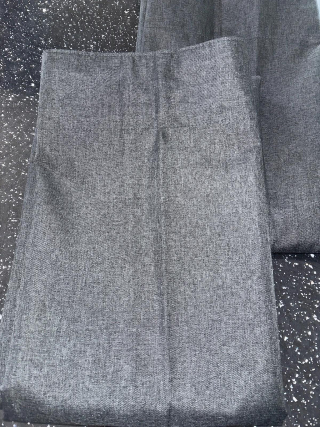 💯 Blackout Linen look Charcoal Pencil pleat Curtains 46Wx54L