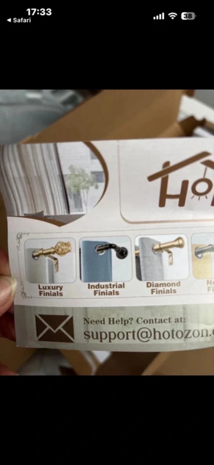 Industrial style Bronze Curtain pole 80cm -148cm