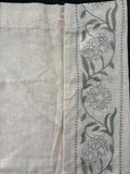 Floral Embroidery Linen Blend  Curtains Pencil Pleat 50Wx54L  sage Green