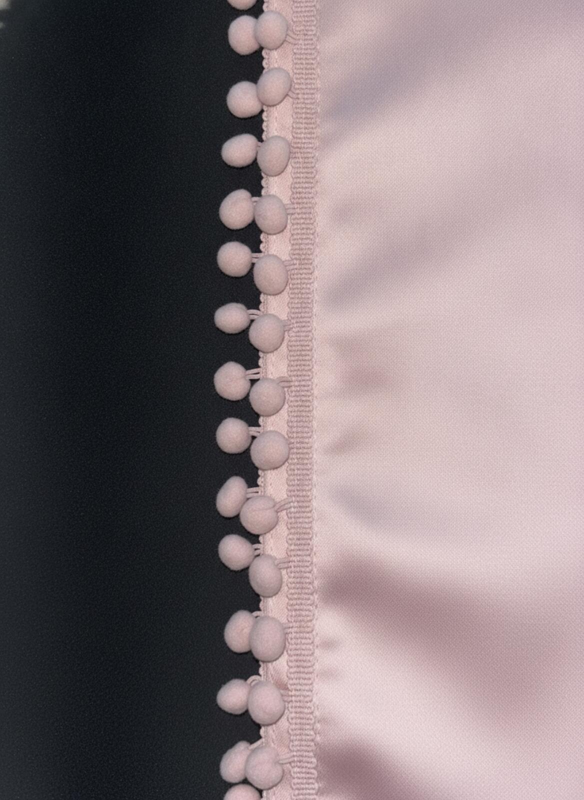 Pink Pom Pom Curtains Pencil pleat 2 panels 50Wx72L inches