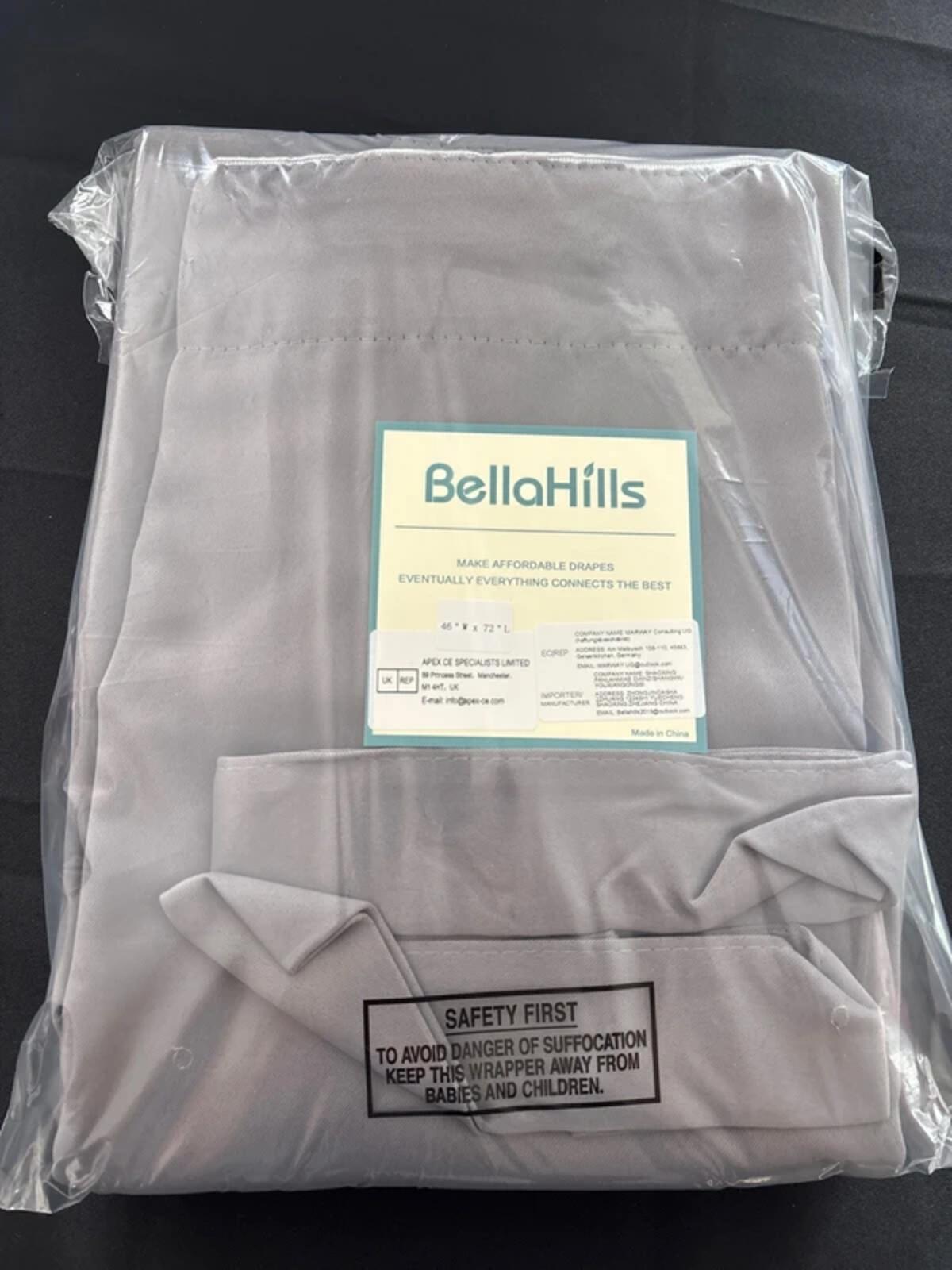 Blackout Curtains Pencil pleat in Grey 46Wx72L