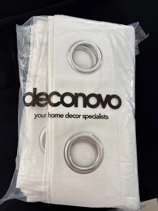 White Faux linen 💯 Blackout Curtains 46Wx54L x 2