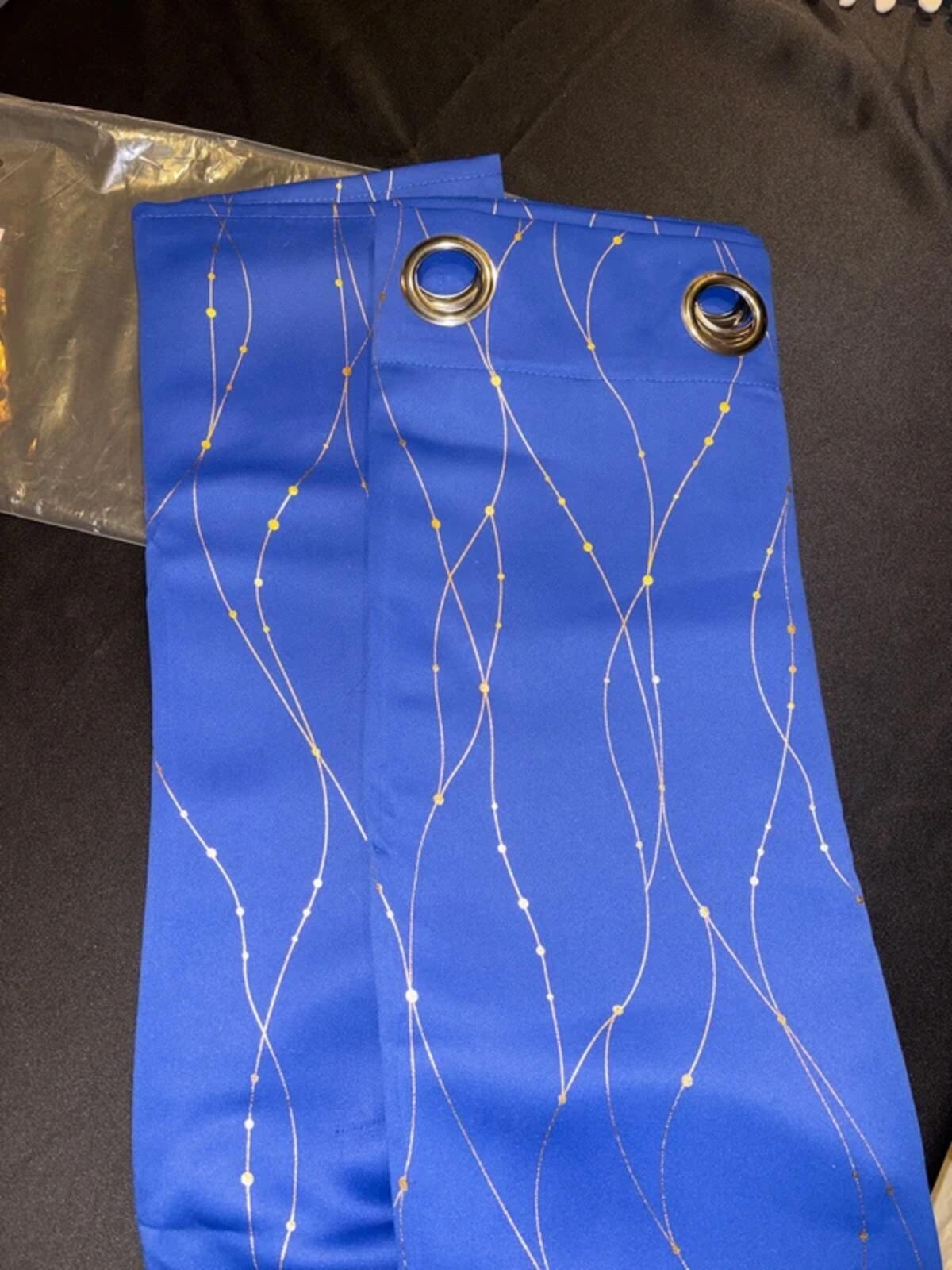 Pair of Royal blue with Gold foil detail each panel 55W x70 L