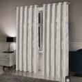 OLIVIA ROCCO Leaf Natural Sparkle Blackout Curtains: NATURAL / 66" (WIDTH) x 54" (DROP) LOOMWORKS LTD