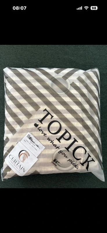 Linen Blend Taupe on Beige Stripe Curtains 50Wx84L inches 2 panels no low offers