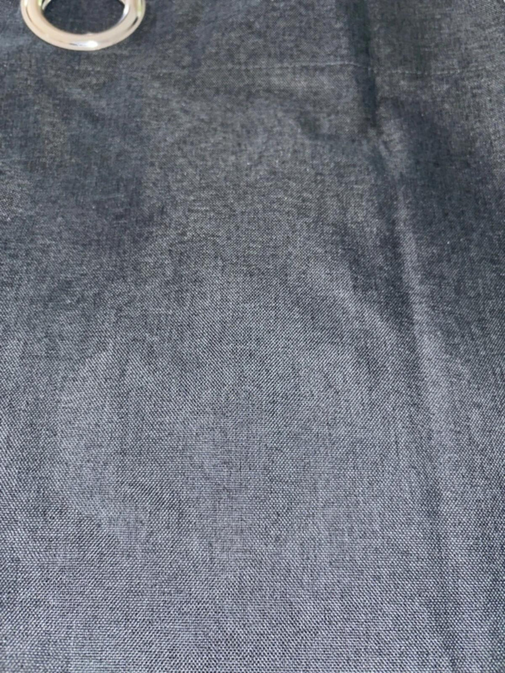 Faux Linen 💯 Blackout Charcoal Grey Eyelet Curtains 90Wx72L inches 2 panels