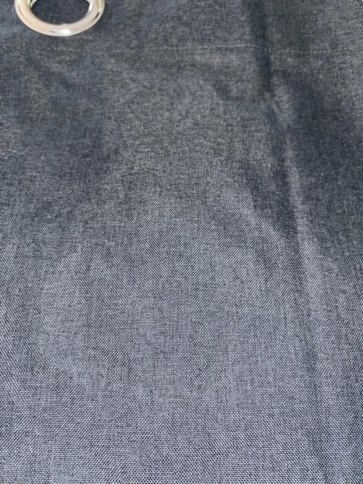Faux Linen 💯 Blackout Charcoal Grey Eyelet Curtains 90Wx72L inches 2 panels