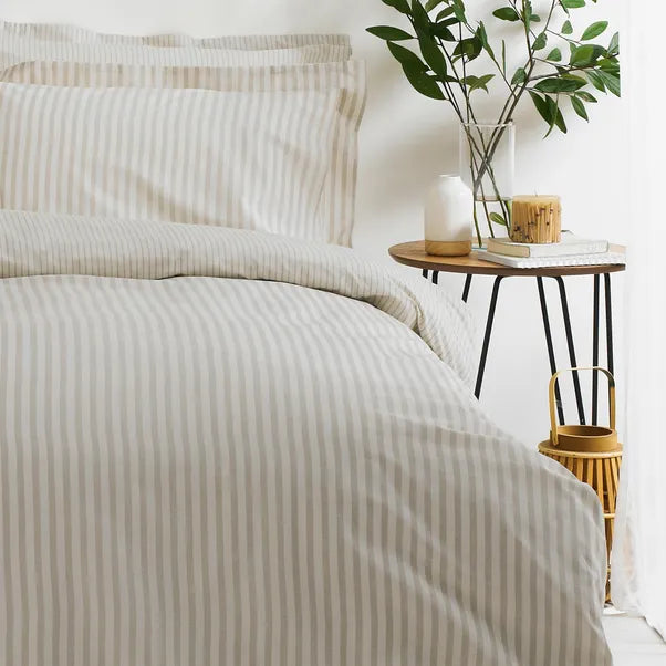 Yard Hebden Reversible 100% Cotton Duvet Cover & Pillowcase Set Natural
