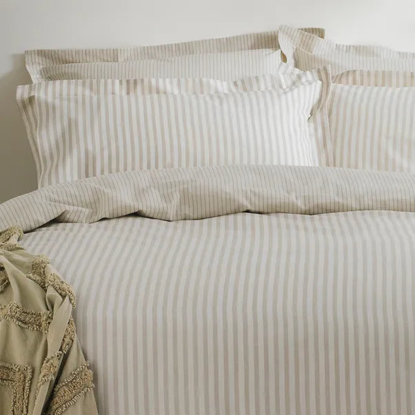 Yard Hebden Reversible 100% Cotton Duvet Cover & Pillowcase Set Natural
