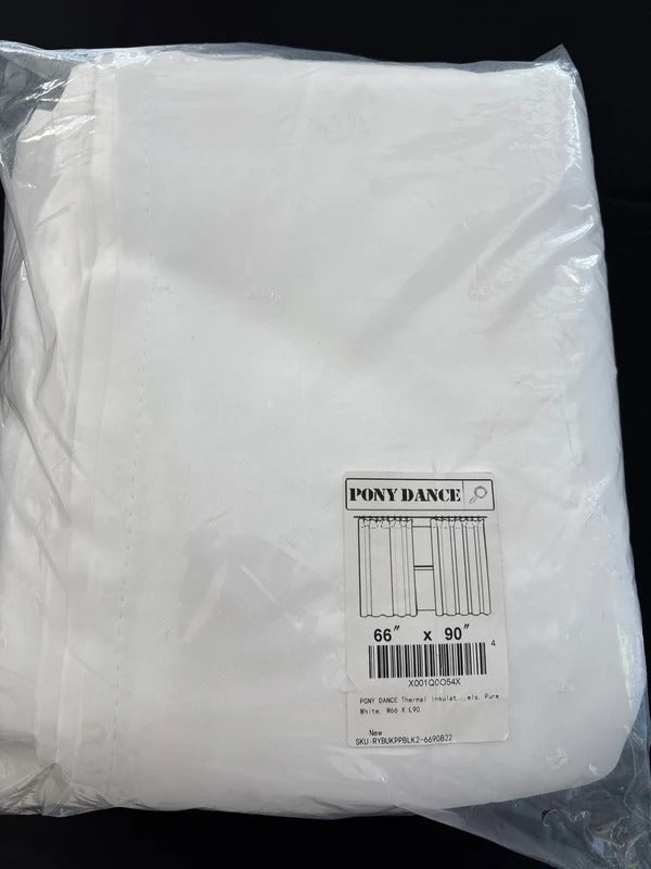 Pure White Pencil Pleat Curtains 66Wx90L