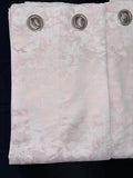 Premium Chenille Floral Jacquard Curtains in Pink and cream 52Wx90L inches
