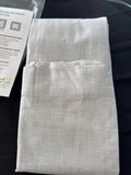 Premium Grey White Linen look Blackout Curtains 55Wx94L inches
