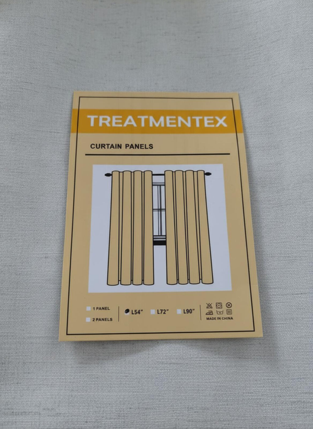 Treatmentex Curtain Panels W50x54L Cream Eyelet Drapes, 2 panels