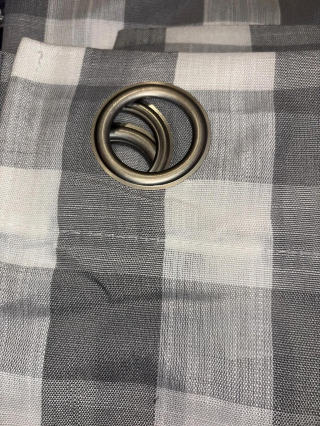 Grey White Gingham  semi Sheer Curtains 60x72 Inch