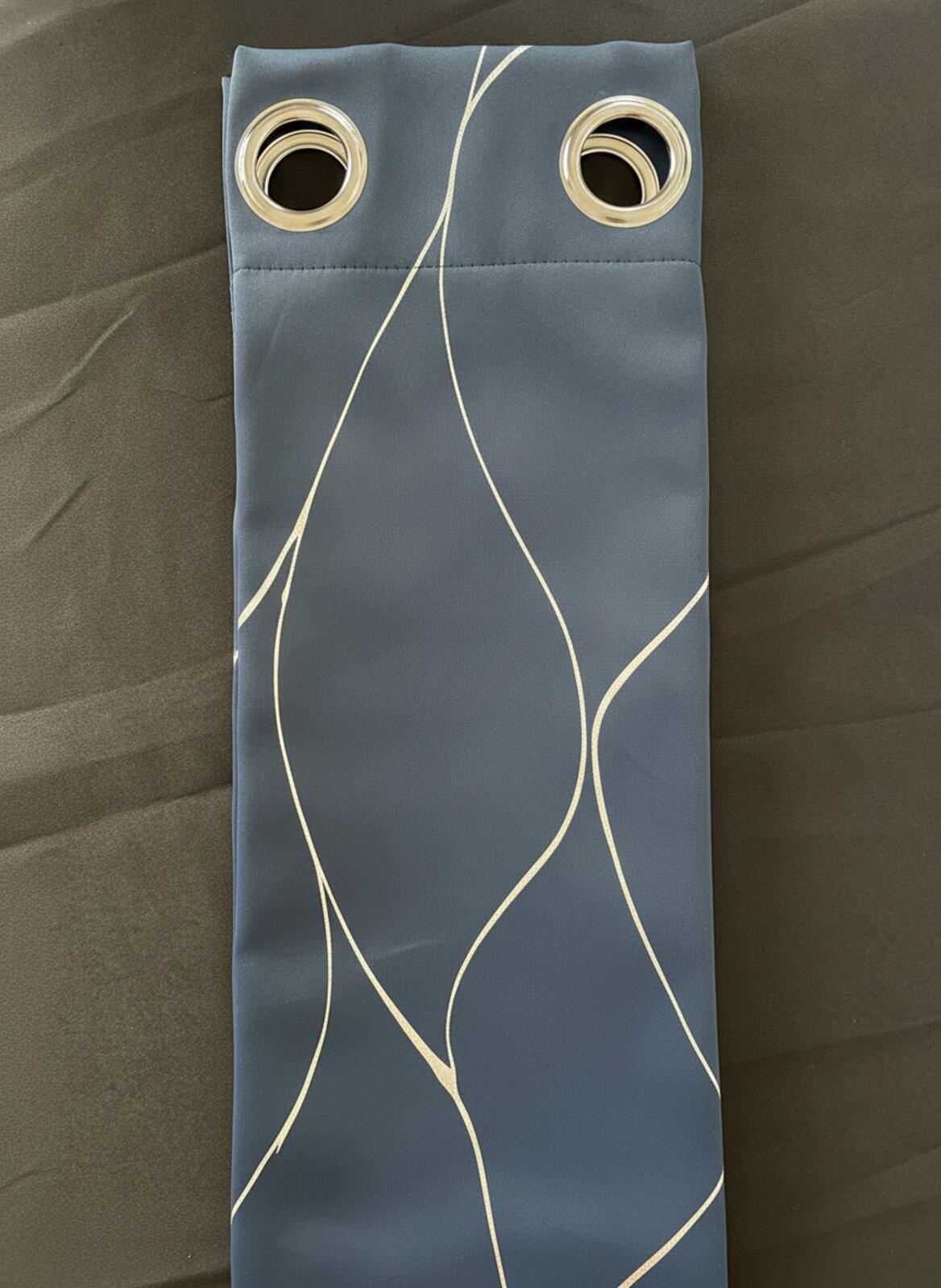 Navy and Silver Blackout Curtains 46Wx54L