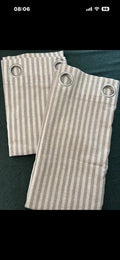 Linen Blend Taupe on Beige Stripe Curtains 50Wx84L inches 2 panels no low offers