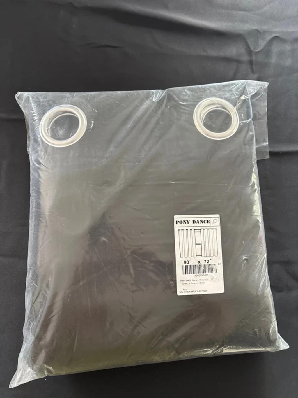Extra wide Black Curtains W90 X L72, 2 Panels